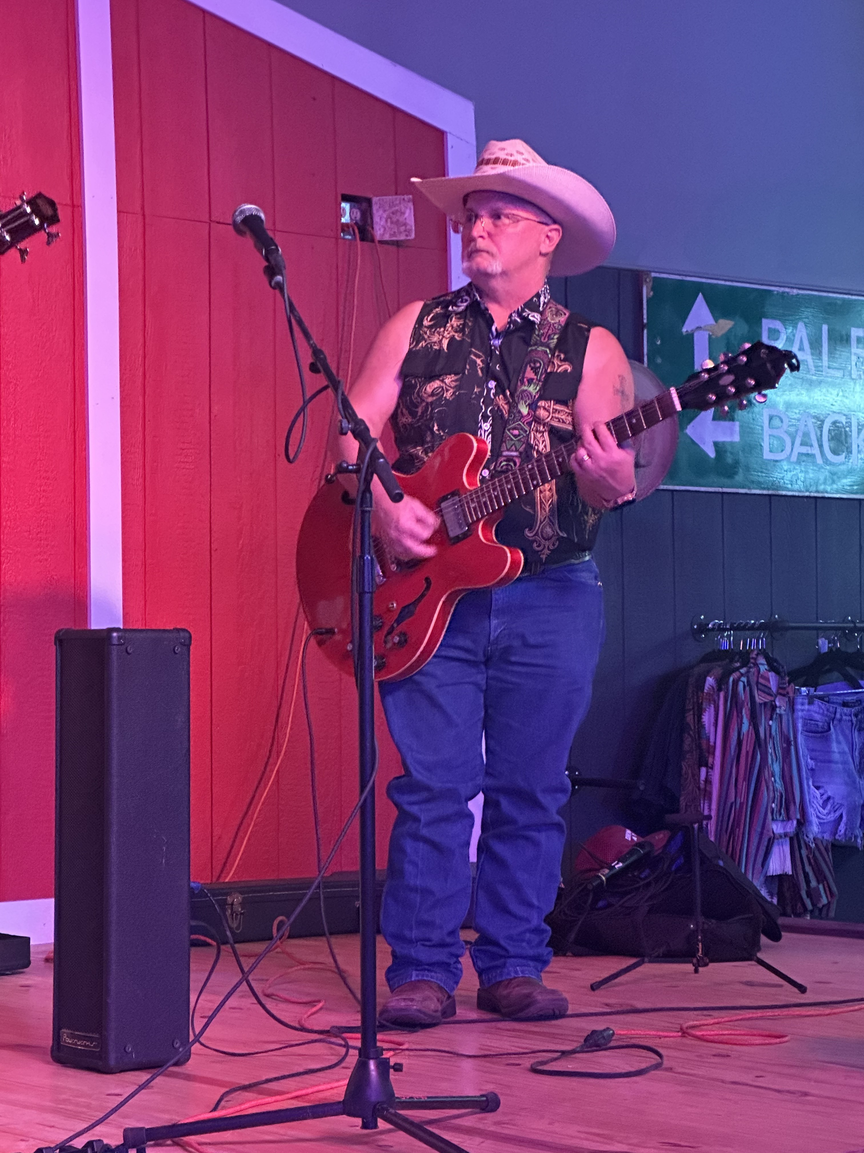 Guitarist performing live at Backroads