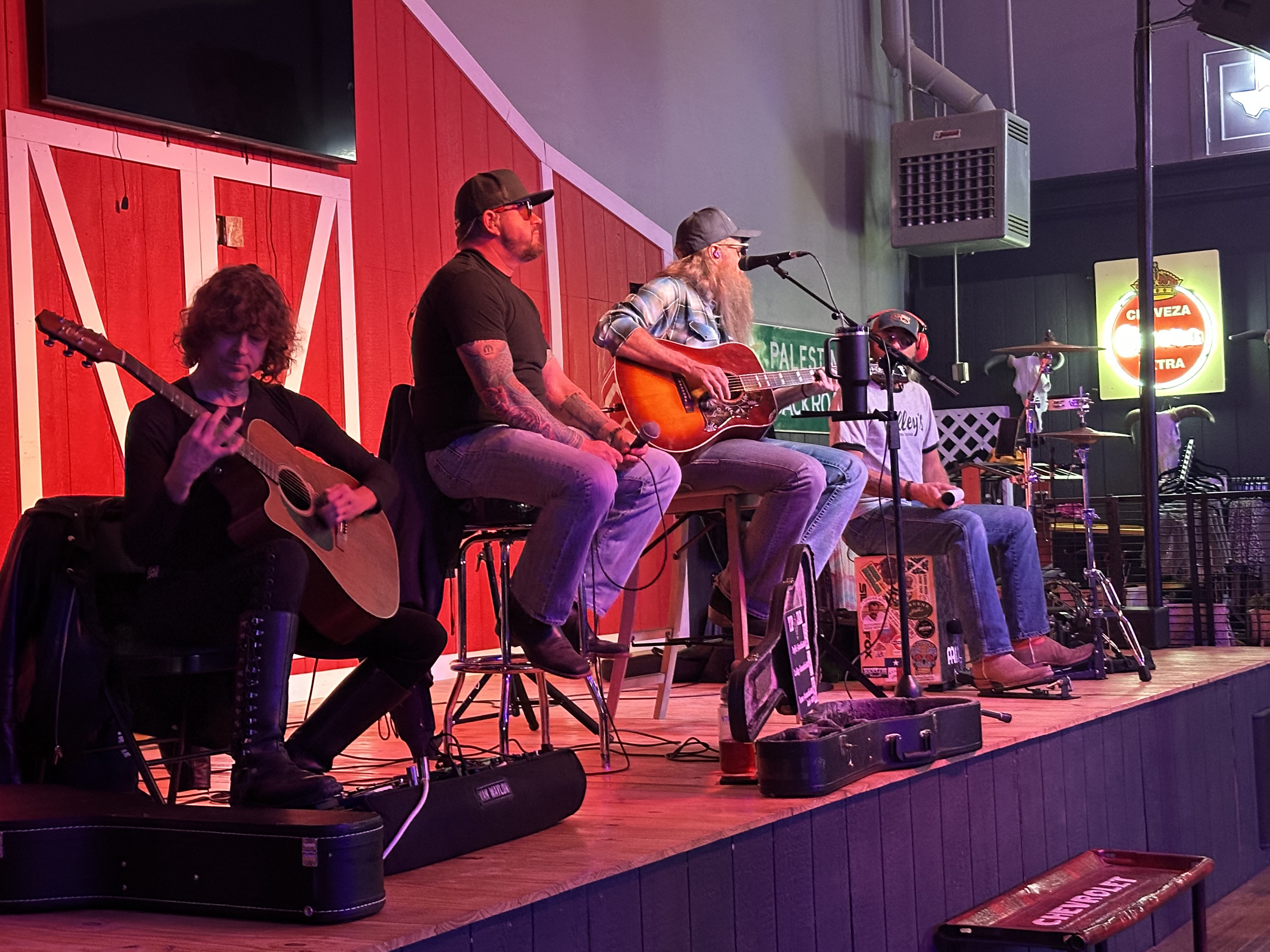 Live band on stage at Backroads